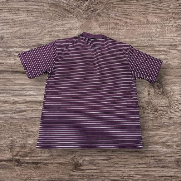 PGA Tour Golf Purple Striped Polo Men’s Size Large - Picture 2 of 6